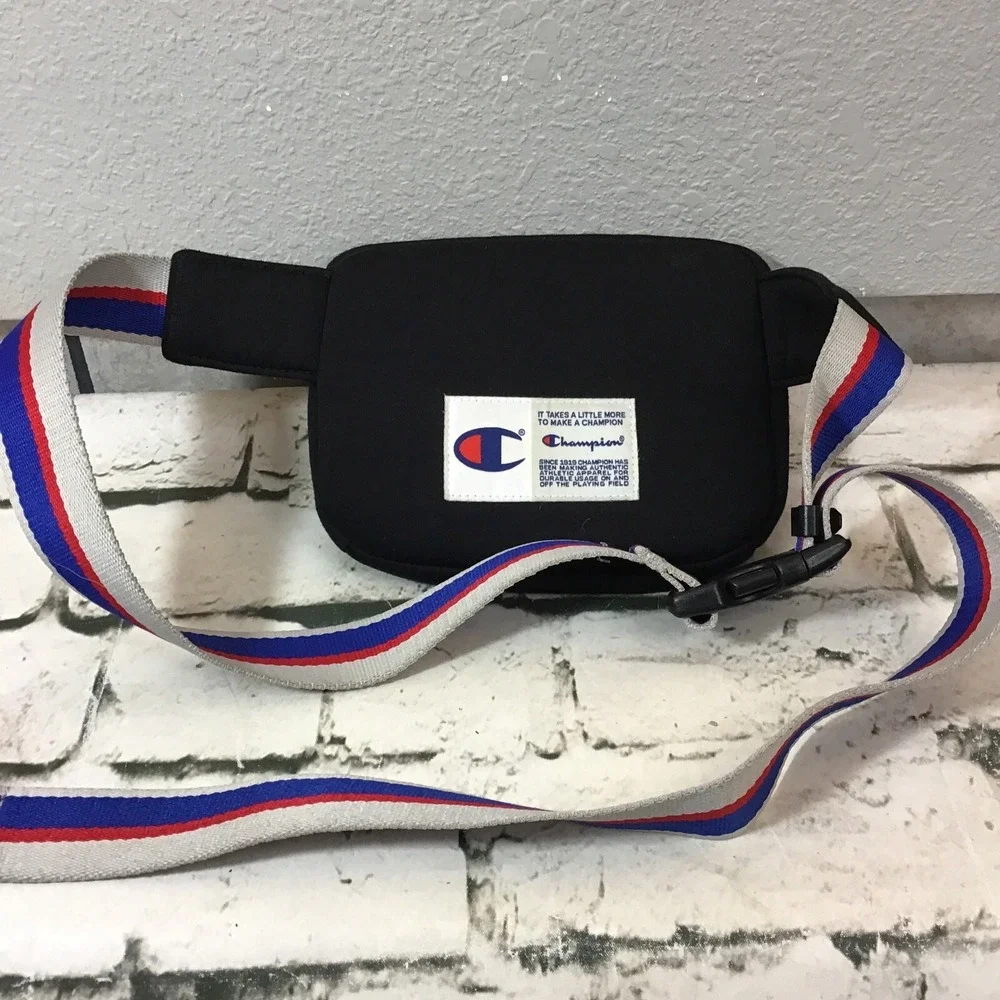 Champion‎ Big C Fanny Pack Neoprene Waist Pack Bum Bag Black Insulated